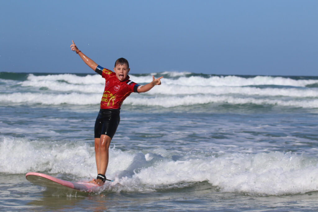 Gwithian Global Boarders Cornwall learning to surf