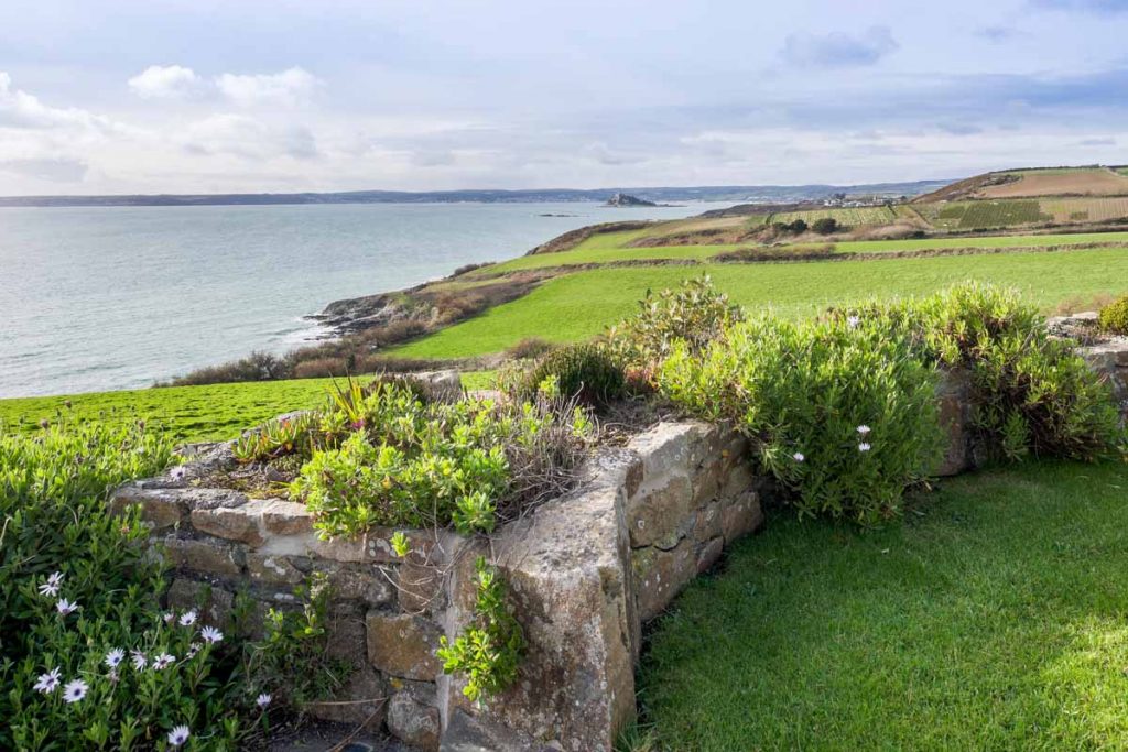 View of Mount's Bay from North Wing holiday apartment near Perranuthnoe Cornwall