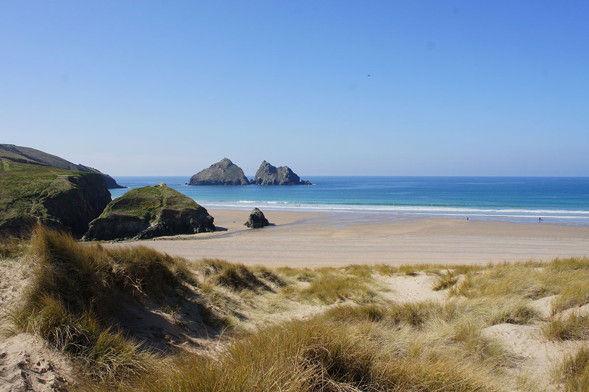 Beach at Holywell Bay near holiday cottages by Forever Cornwall