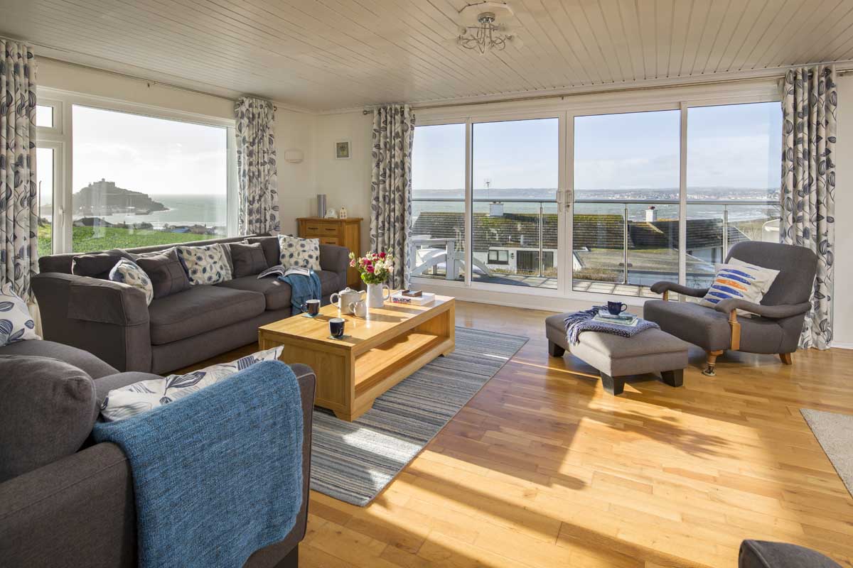 Large interior of The View holiday home near Marazion ion Cornwall